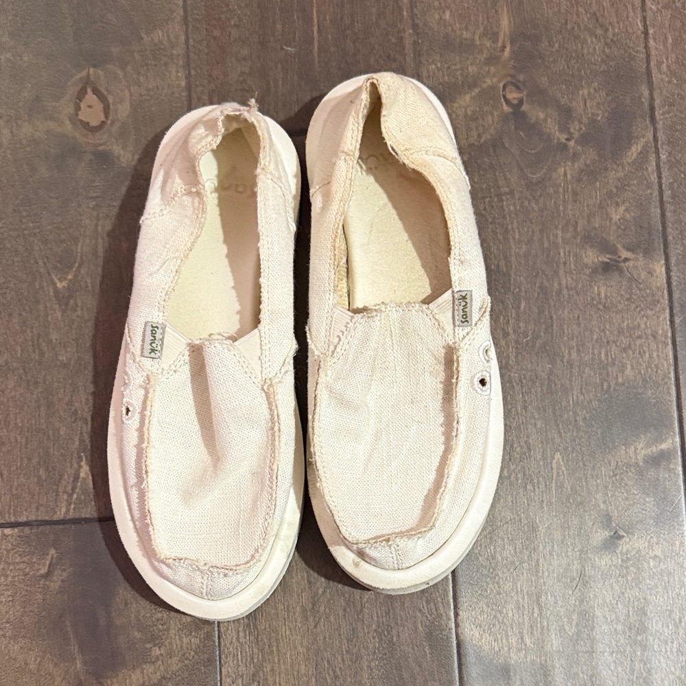 Sanuk Cream Kids Slip-On Sneakers